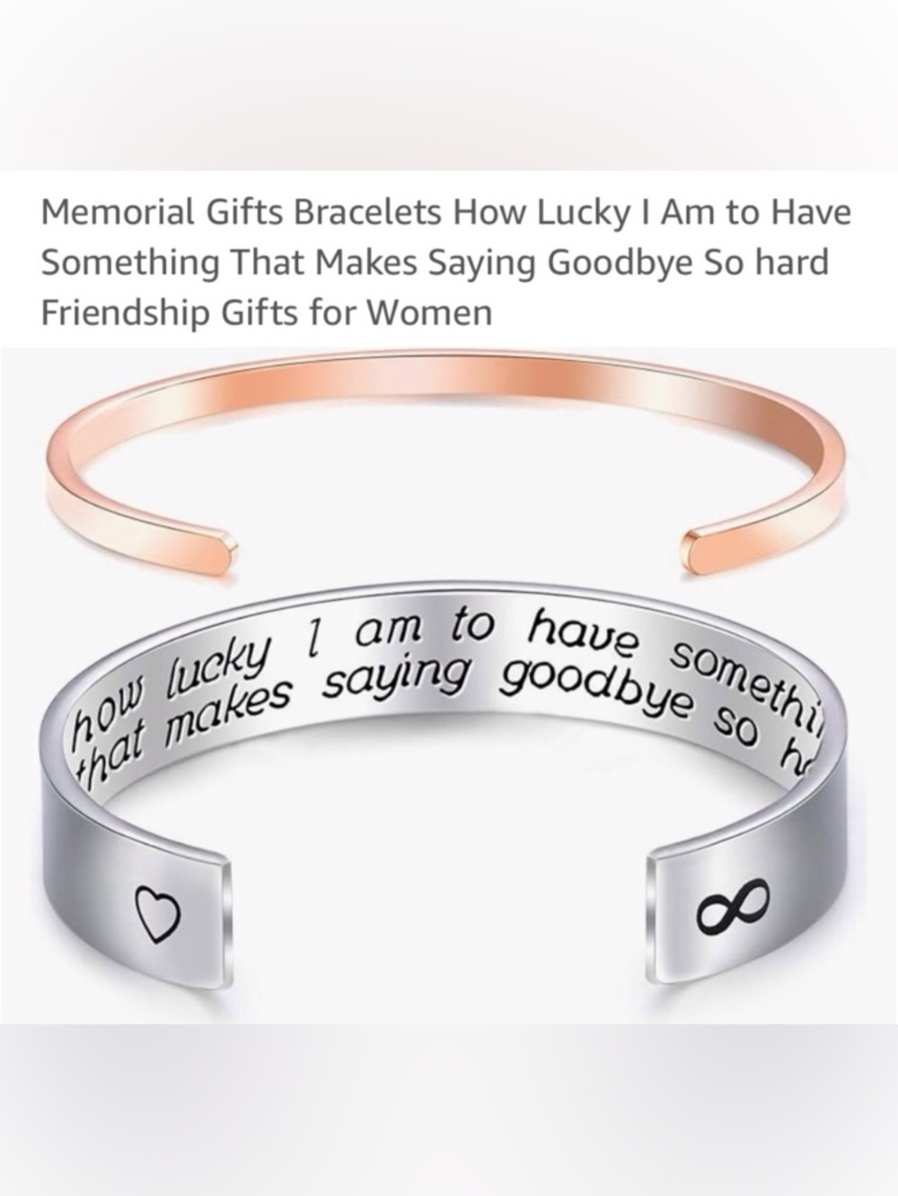 How Lucky I Am quote Bracelet. New in box. See photo for size